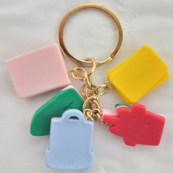 Books & Pencil Charm Keychain Key School - Picture 3 of 4